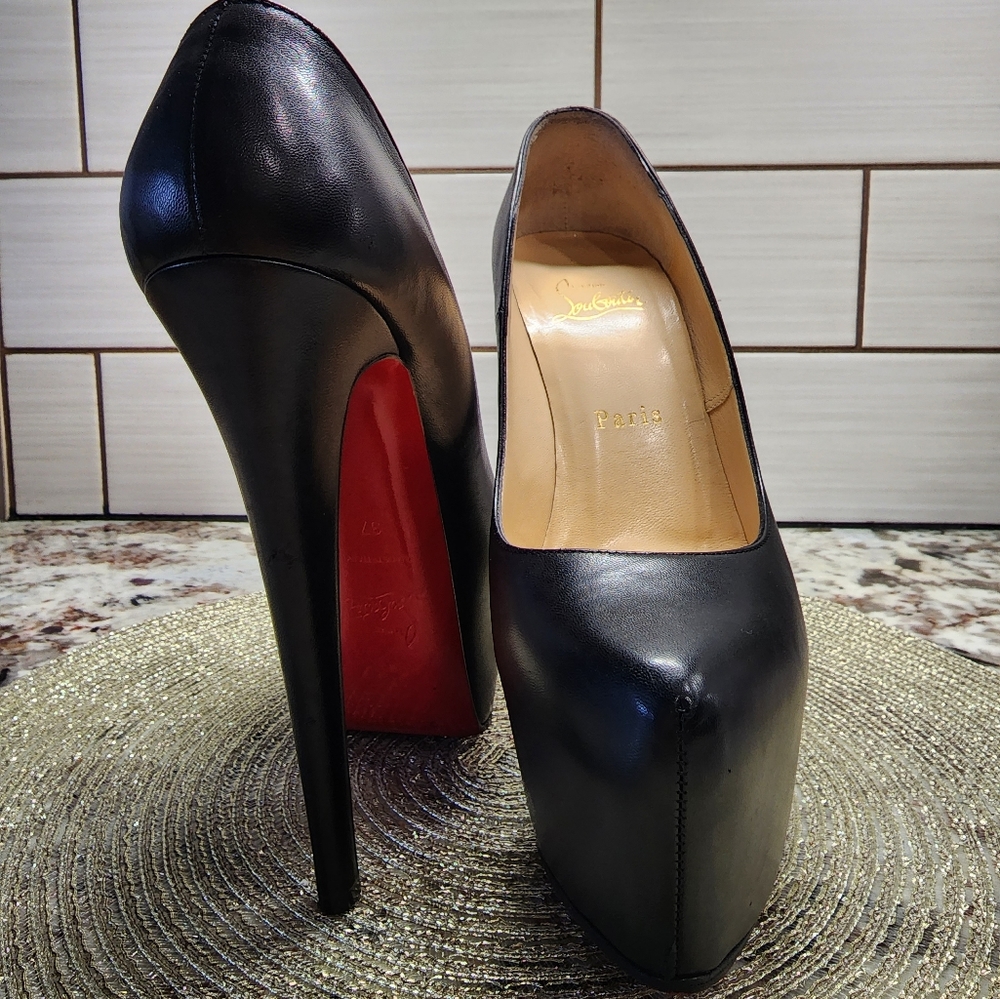 37 Christian Louboutin daffodil 160mm black leather pump - Picture 4 of 13